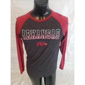 ARKANSAS RAZORBACKS/Colosseum Athletics Women's Shirt; Red & Gray - Small